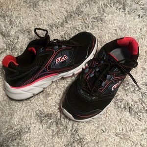 Coral and Black FILA Sneakers